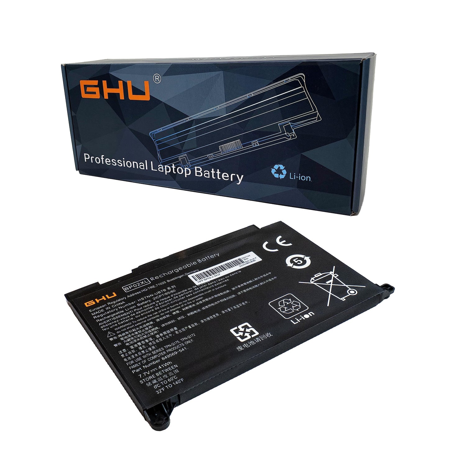 GHU New Laptop Battery BP02XL 7.7V 41Wh 849909-850 Compatible with HP Pavilion PC 15-AU000 15-AU010WM AU018WM Series BP02XL BP02041XL HSTNN-LB7H