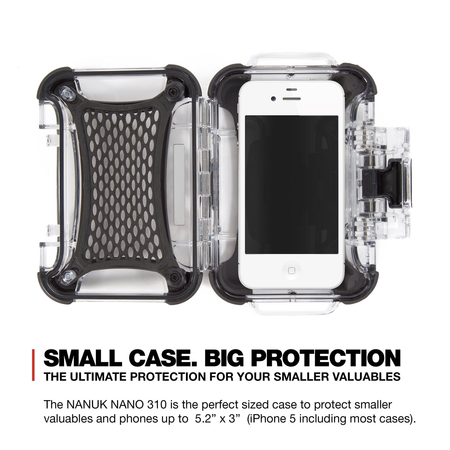 Nanuk 310-0011 Nano Series Waterproof Small Hard Case for Phones, Cameras and Electronics (Clear)