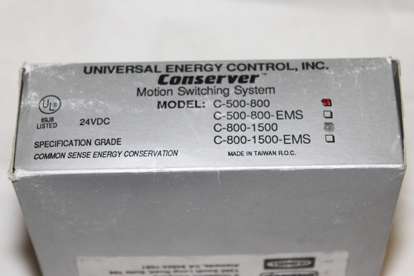 Unenco Hubbell C-500-800 Conserver Ceiling Mount Occupancy Sensor 24VDC White Motion Detector