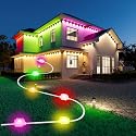 Permanent Outdoor Lights for House, DIY Scene for Halloween, Christmas Decor, 150ft Permanent Christmas Lights Outdoor with 72 RGB+IC Eternity Light