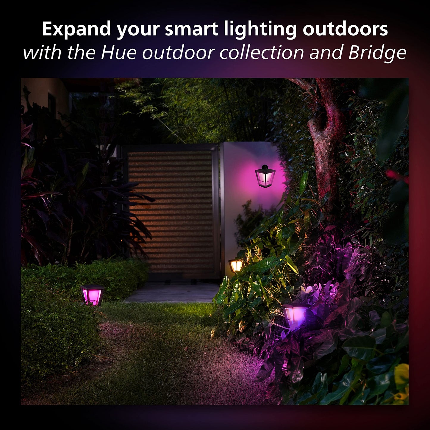 Philips Hue Resonate Outdoor Smart Wall Light, Black - White and Color Ambiance LED Color-Changing Light - 1 Pack - Requires Hue Bridge - Control