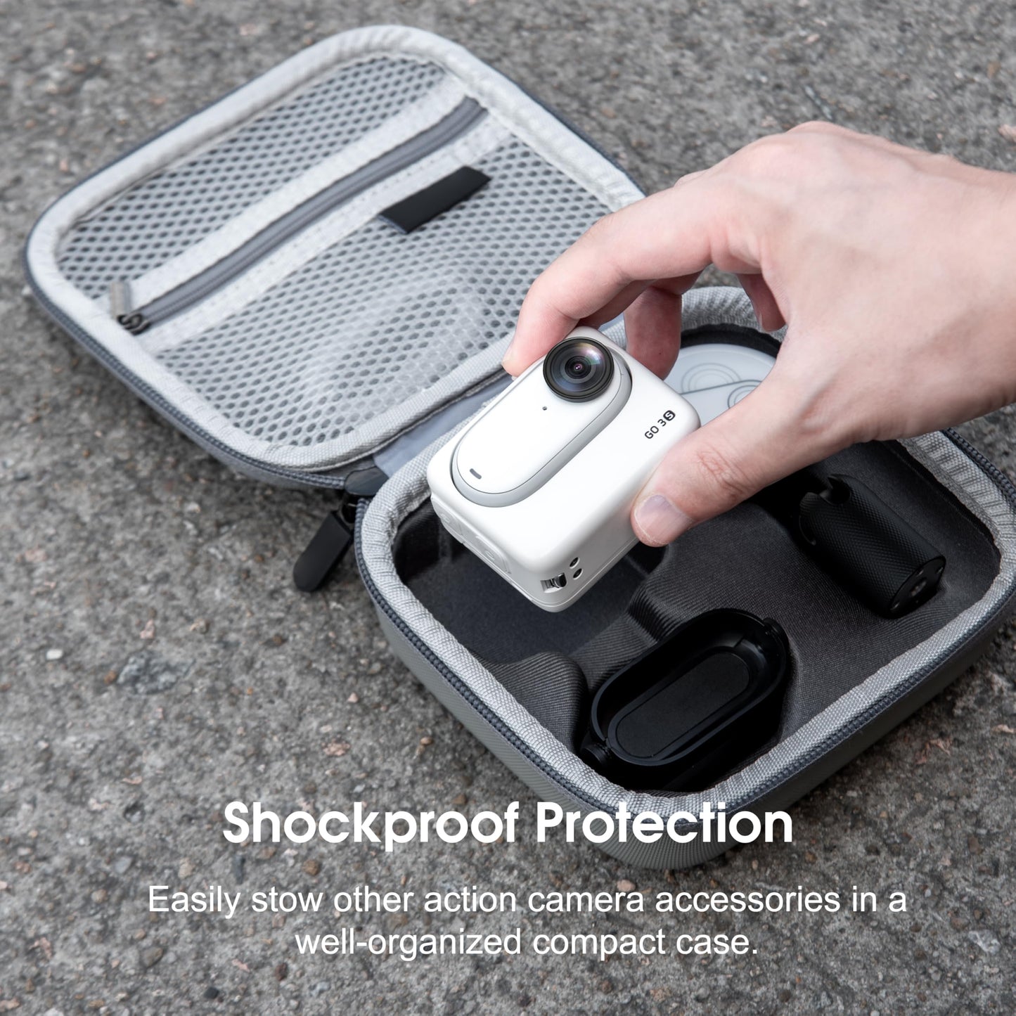 STARTRC VCR Carrying Case for Insta360 GO 3S Accessories Storage Bag Mini Protective Travel Case Compatible for Insta 360 GO 3S/3 Action Camera Grey