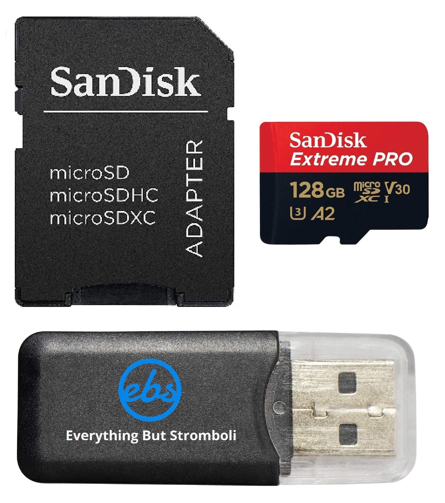 SanDisk Extreme Pro MicroSD Card 128GB Up to 200 MB/s Read Speed Compatible with Insta 360 X5, X4 and Ace Pro 2 Cameras (SDSQXCD-128G-GN6MA) Bundle