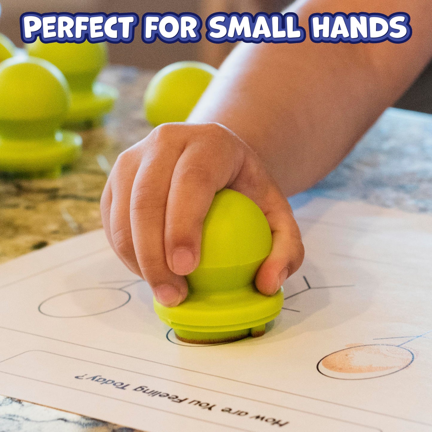 READY 2 LEARN Easy Grip Dough & Paint Stampers | Emotions | Set of 12 | Rubber Stamps for Ages 2+ | Washable | Crafts and Social Emotional Learning