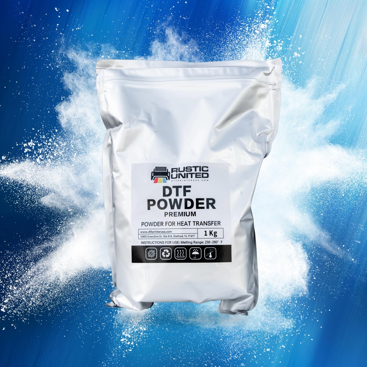 Rustic United DTF Powder, 1KG / 35.3oz Hot Melt PreTreat Adhesive Digital Transfer Direct Print Sublimation for All Type of Garments and Fabric