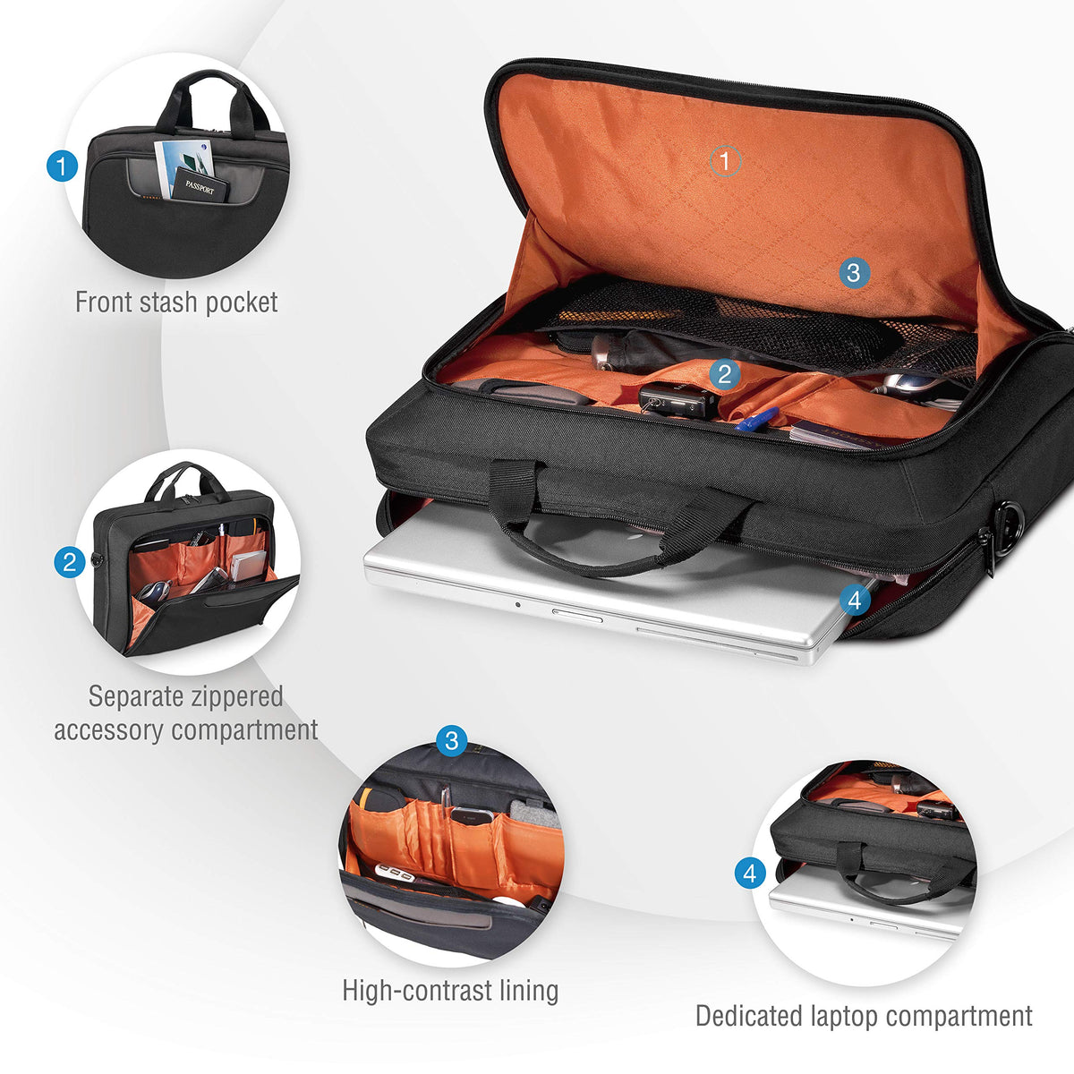 EVERKI Advance Laptop Briefcase 18.4 Inch - Business Briefcase for Men & Women, Ideal Lap Top Computer Bag for Travel, Heavy Duty Laptop Bag, Lap Top