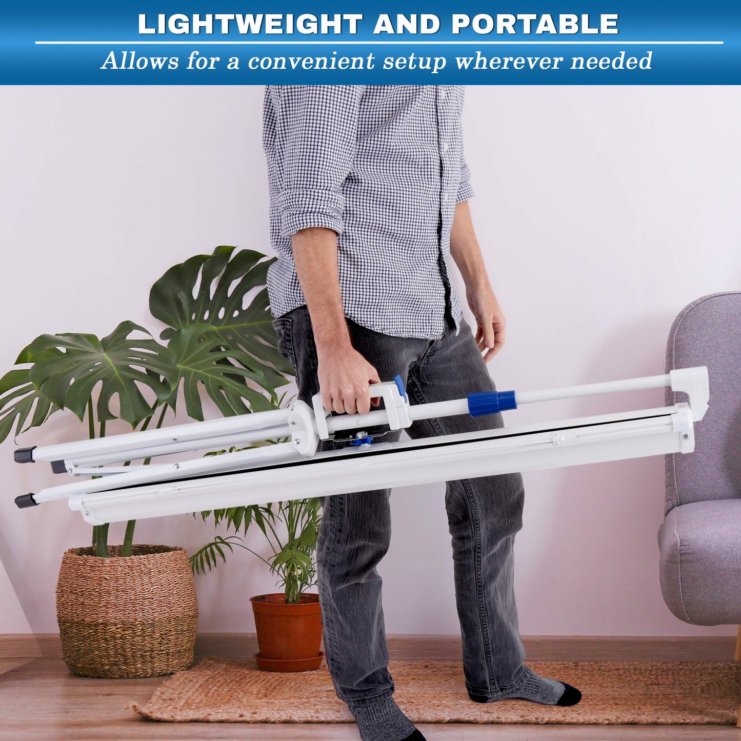 Pyle 40-Inch Portable Projector Screen with Tripod Stand - Lightweight and Durable Movie Projector Screen, Easy Pull Setup, 4:3 Aspect Ratio, Perfect
