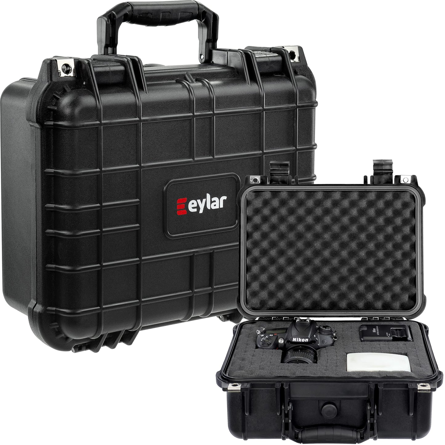 Eylar 13" Protective Hard Camera Case, IP67 Waterproof & Shockproof for Gear, Audio & Video Equipment, Drones, and Tools with Customizable Foam, TSA