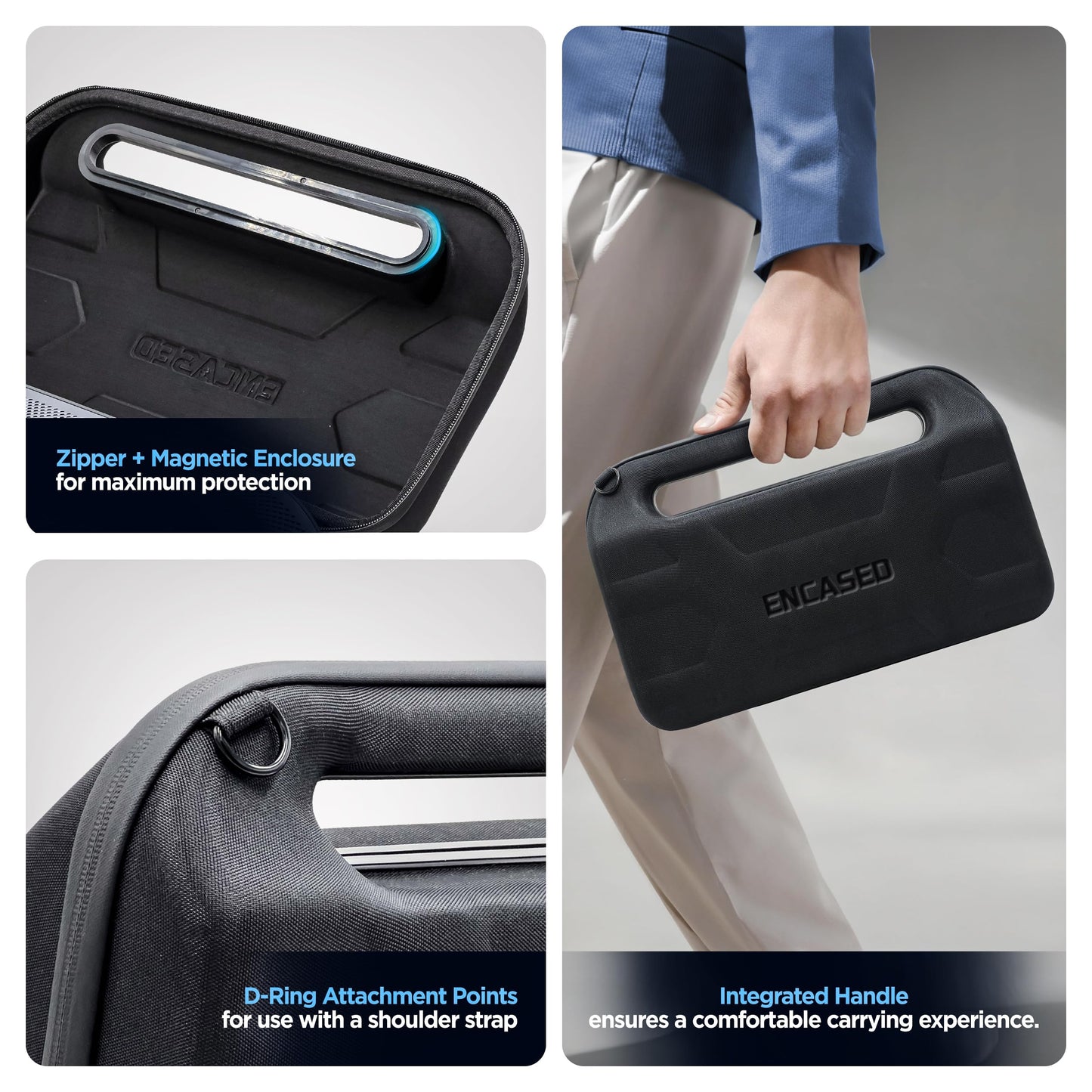 ENCASED Travel Case for Soundcore Motion X600 Bluetooth Speaker - Protective EVA Hard Shell with Carrying Handle (Black)