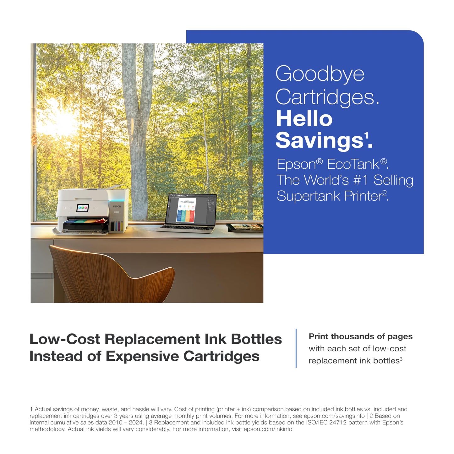 Epson EcoTank ET-4958 Wireless All-in-One Color Supertank Printer with up to 3 Years of Ink, Refillable Tanks, Perfect for Office, 18 PPM, 2.4" Color