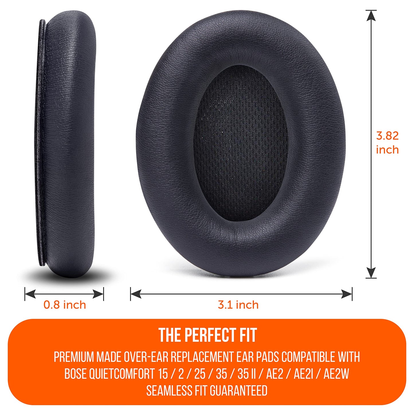 WC Upgraded Replacement Ear Pads for Bose QC15 Headphones Made by Wicked Cushions- Supreme Comfort - Compatible with QC25 / QC2 / AE2 / AE2i / AE2W