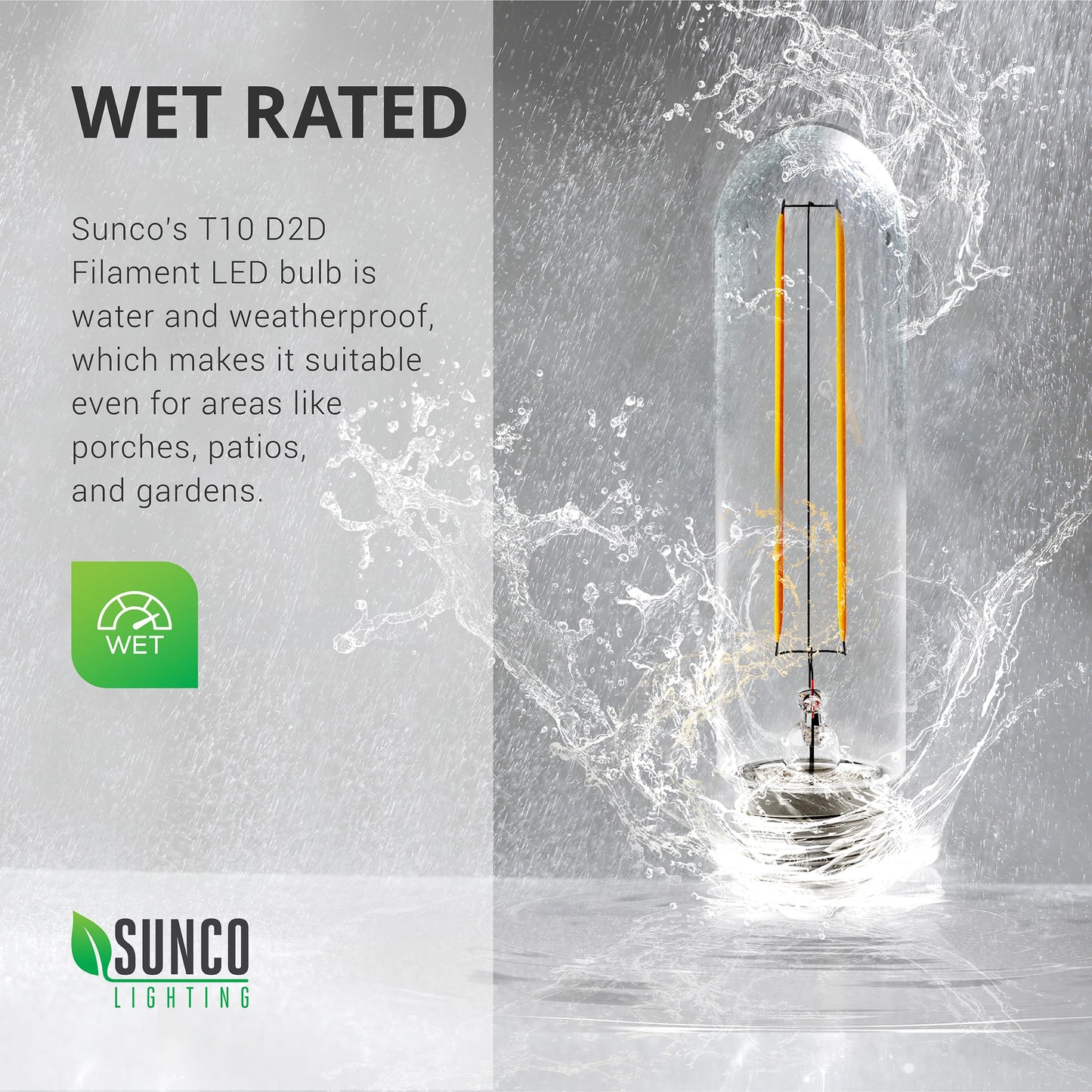 Sunco 6 Pack Dusk to Dawn T10 LED Bulb, 5W=40W, Edison Tubular Light