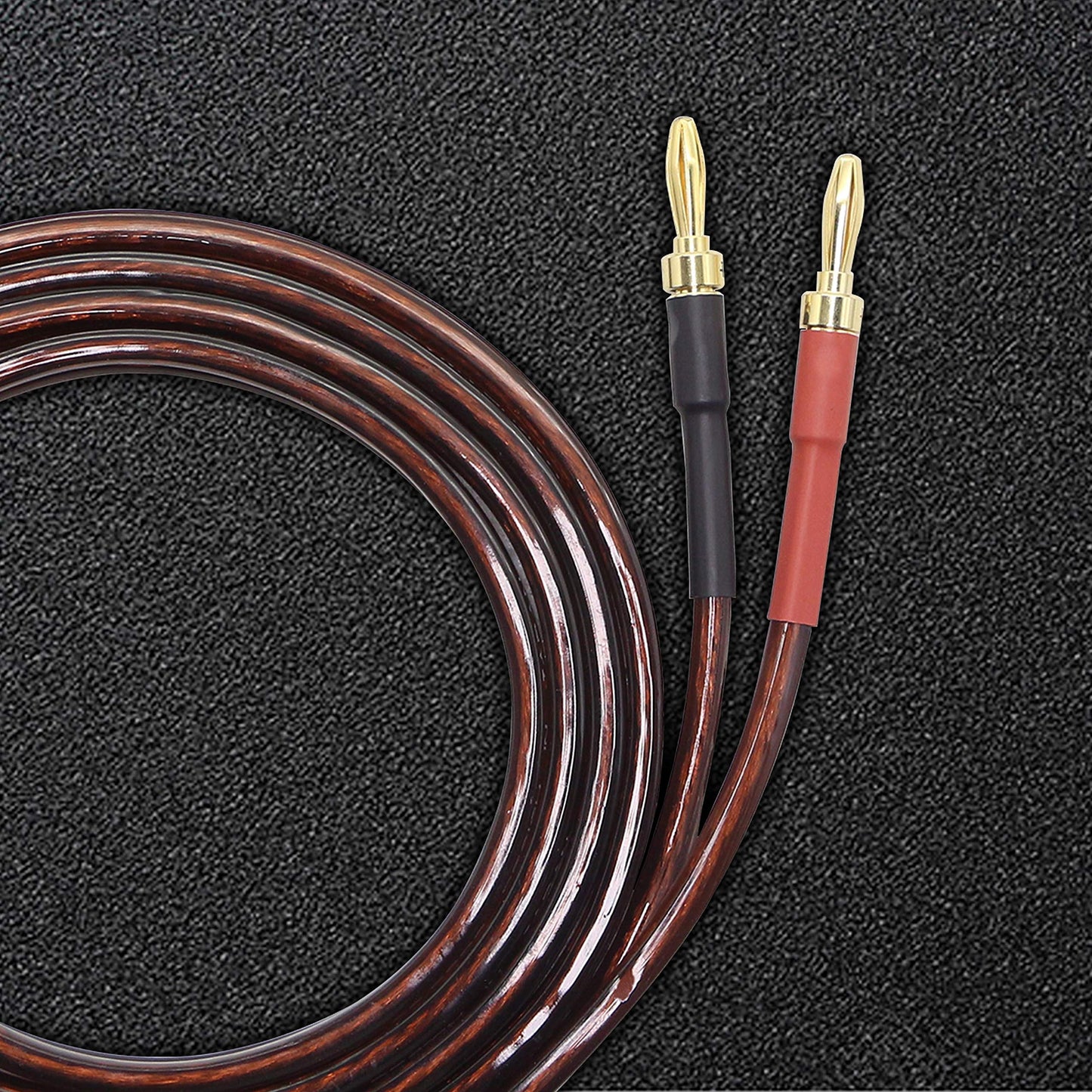 XMSJSIY HiFi OFC Speaker Wire with Spade Plug to Banana Plug Speaker Jumper Cable, 4 Banana Plug to 4 Y-Shaped Fork Plug Gold-Plated Extension Jumper