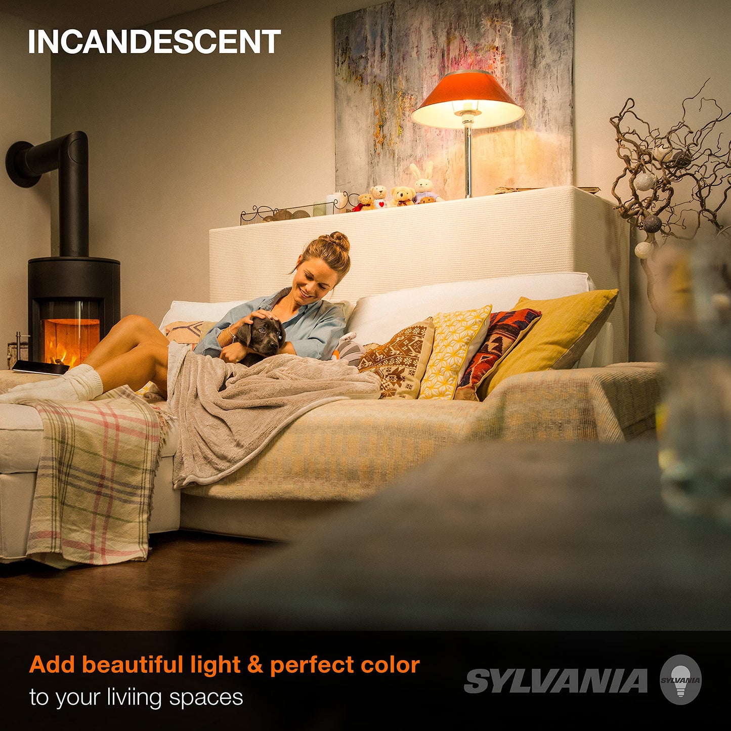 Sylvania Incandescent A19 E26 Medium Base 25 Watt Light Bulbs, 2 Pack
