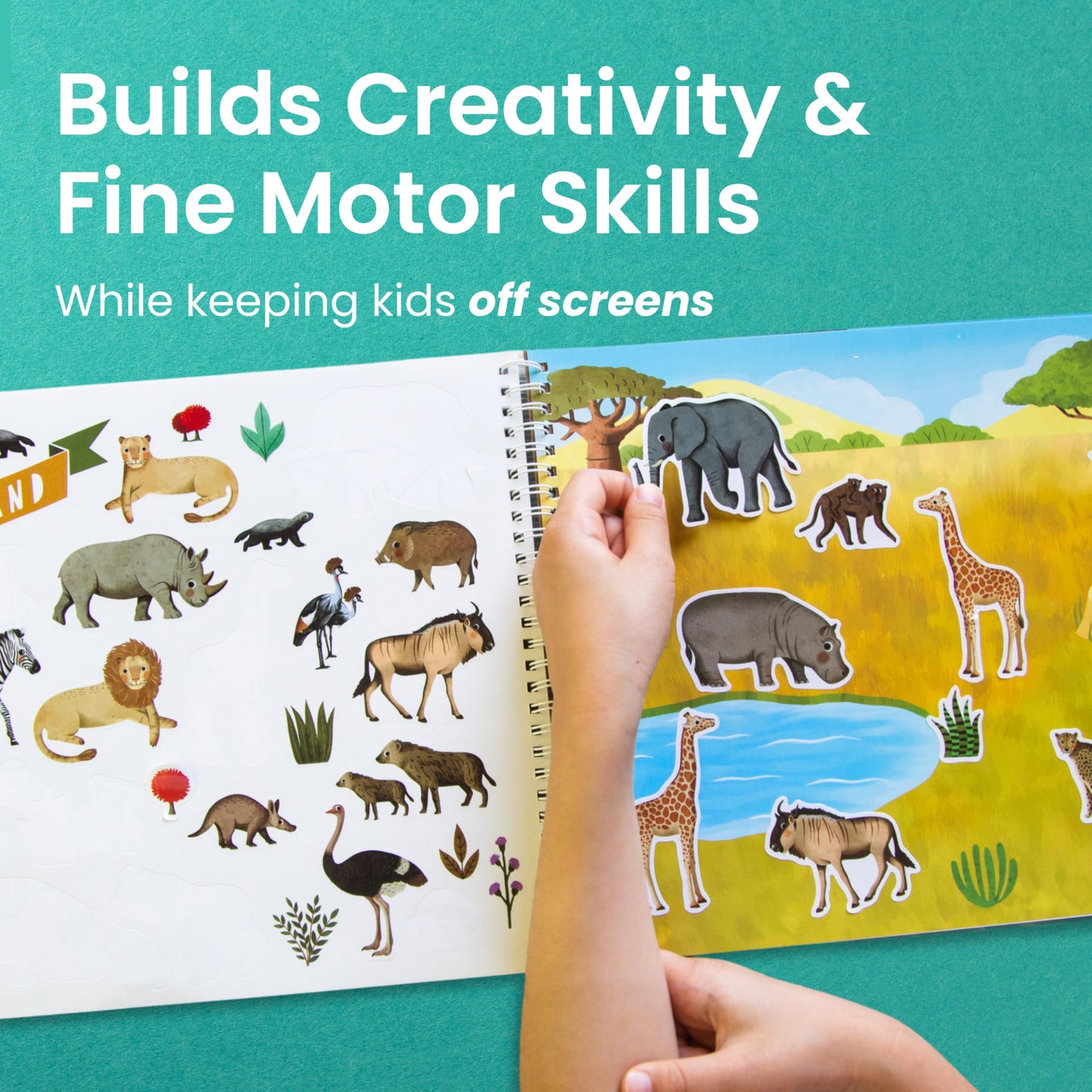 Cupkin Animal Sticker Book Activity for Kids, Toddler Airplane Travel Essentials, 500+ Habitat Stickers for Kids + 12 Scenes + 12 Coloring Book…