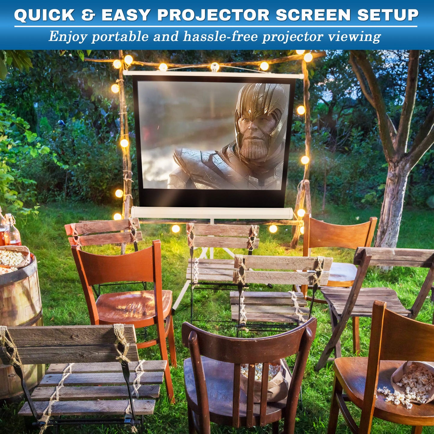 Pyle 40-Inch Portable Projector Screen with Tripod Stand - Lightweight and Durable Movie Projector Screen, Easy Pull Setup, 4:3 Aspect Ratio, Perfect