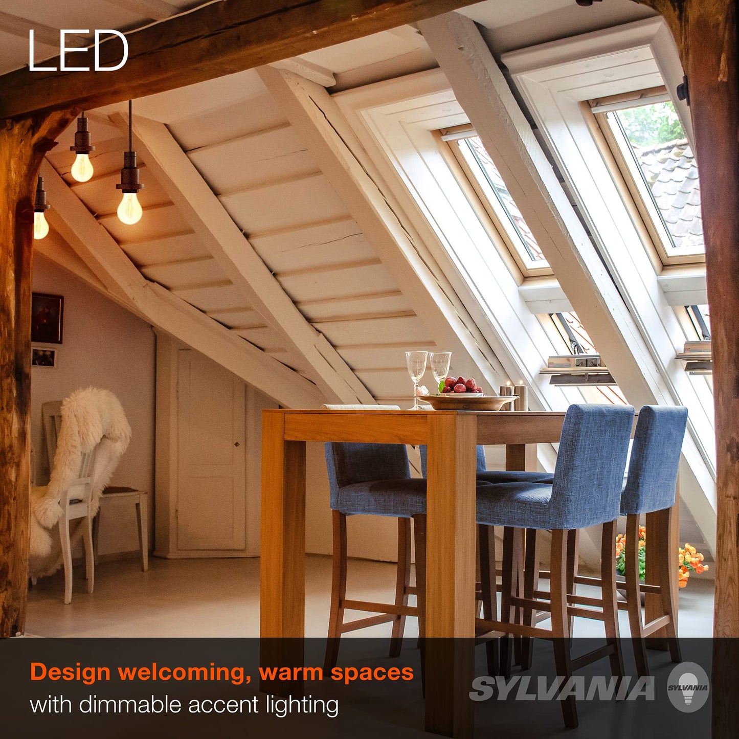 Sylvania A19 LED Vintage Light Bulb, 40W Equivalent Efficient 4.5W, 13 Year, 380 Lumens, Dimmable, Amber Glow - 1 Pack (75347)