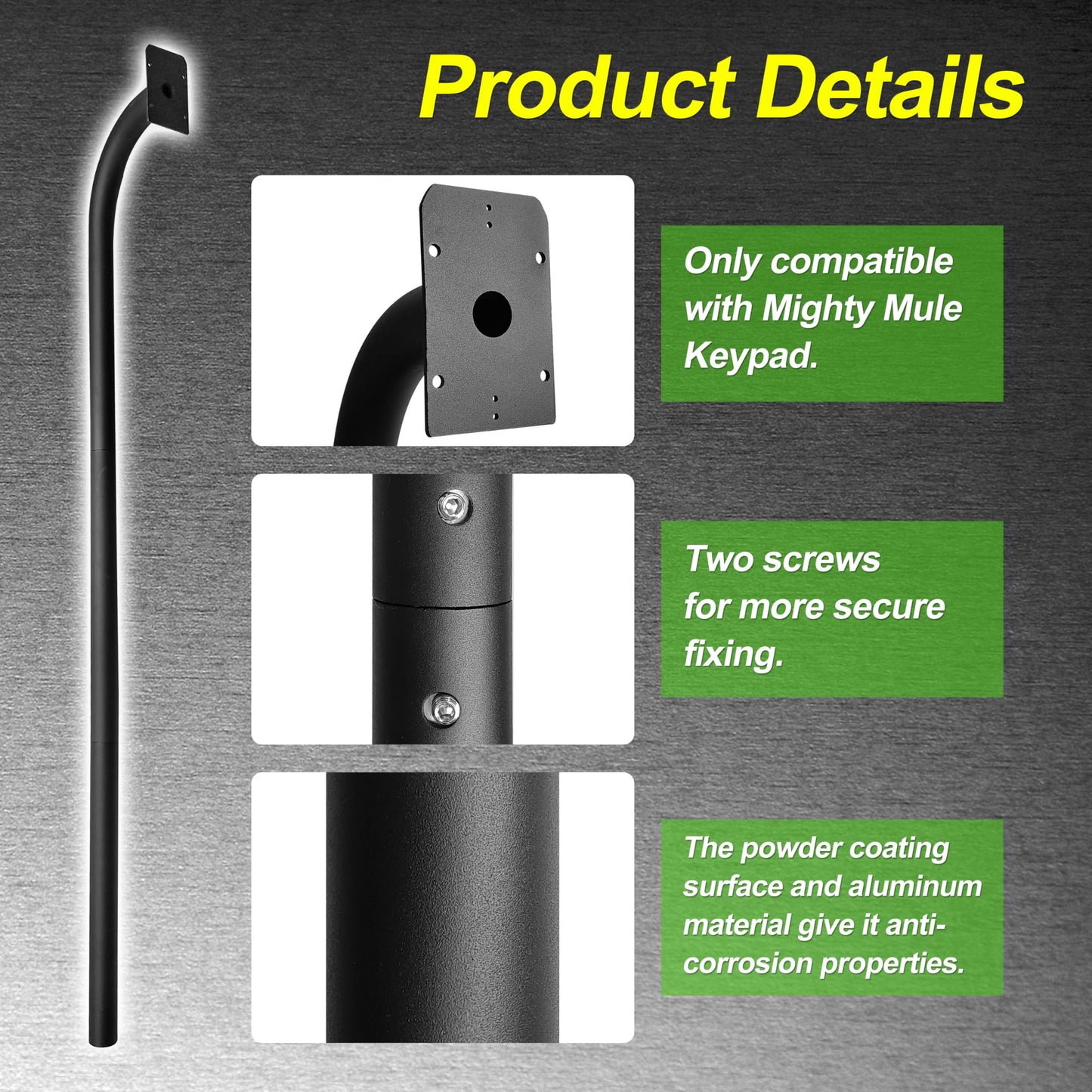 LUKYER FM100 Keypad Mounting Post?Compatible with Mighty Mule Digital Keypad FM137 or FM136 -Black