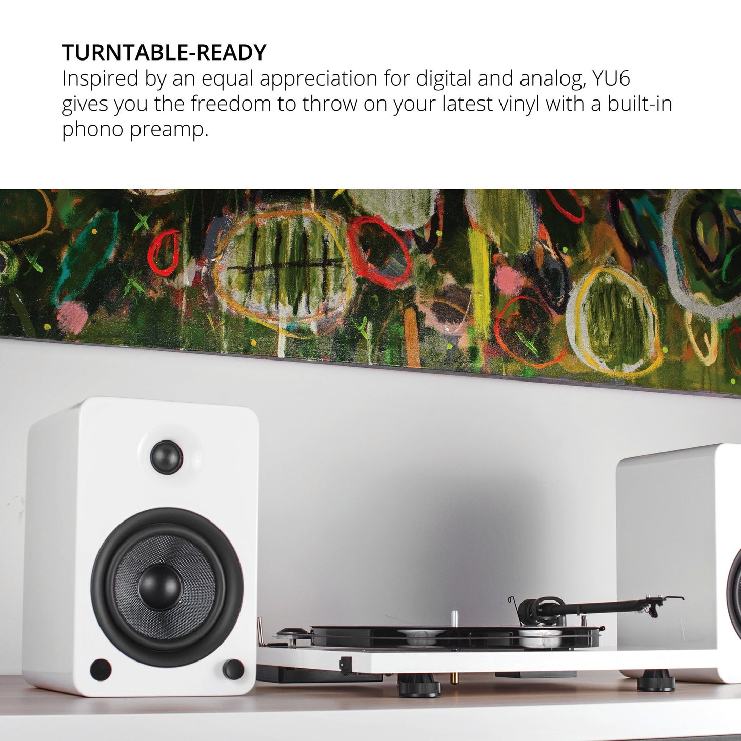 Kanto YU6MG Powered Bookshelf Speakers with Bluetooth and Phono Preamp | Pair | Matte Grey