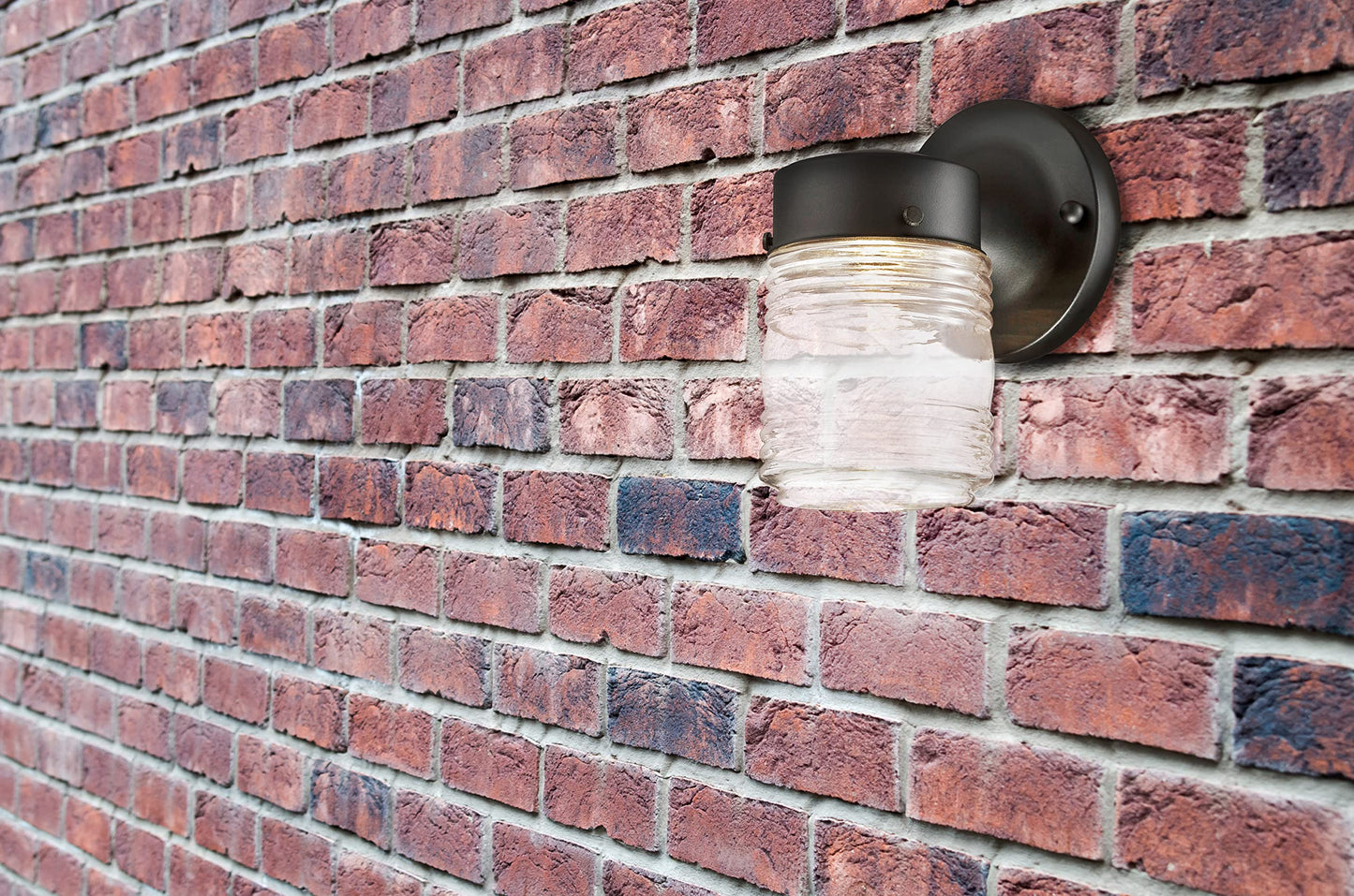 Design House 587246 Jelly Jar Indoor/Outdoor Integrated LED Wall Light, Black