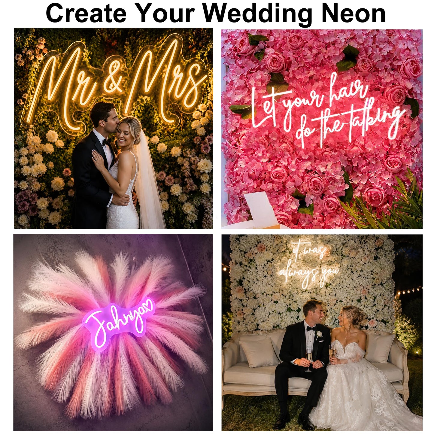 TONYLCSIGN Custom Wedding Neon Sign, Personalized Mr and Mrs Last Name LED Light, Decor for Wedding Backdrop, Reception & Bridal Shower