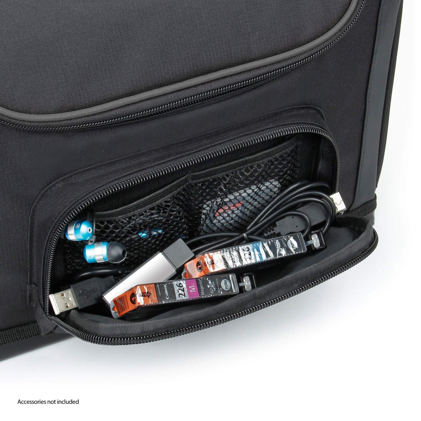 USA Gear Portable Photo Printer Case - Messenger Bag with Padding Dividers Compatible with Canon Selphy CP1500, Selphy Cp1300, Kodak Step Wireless