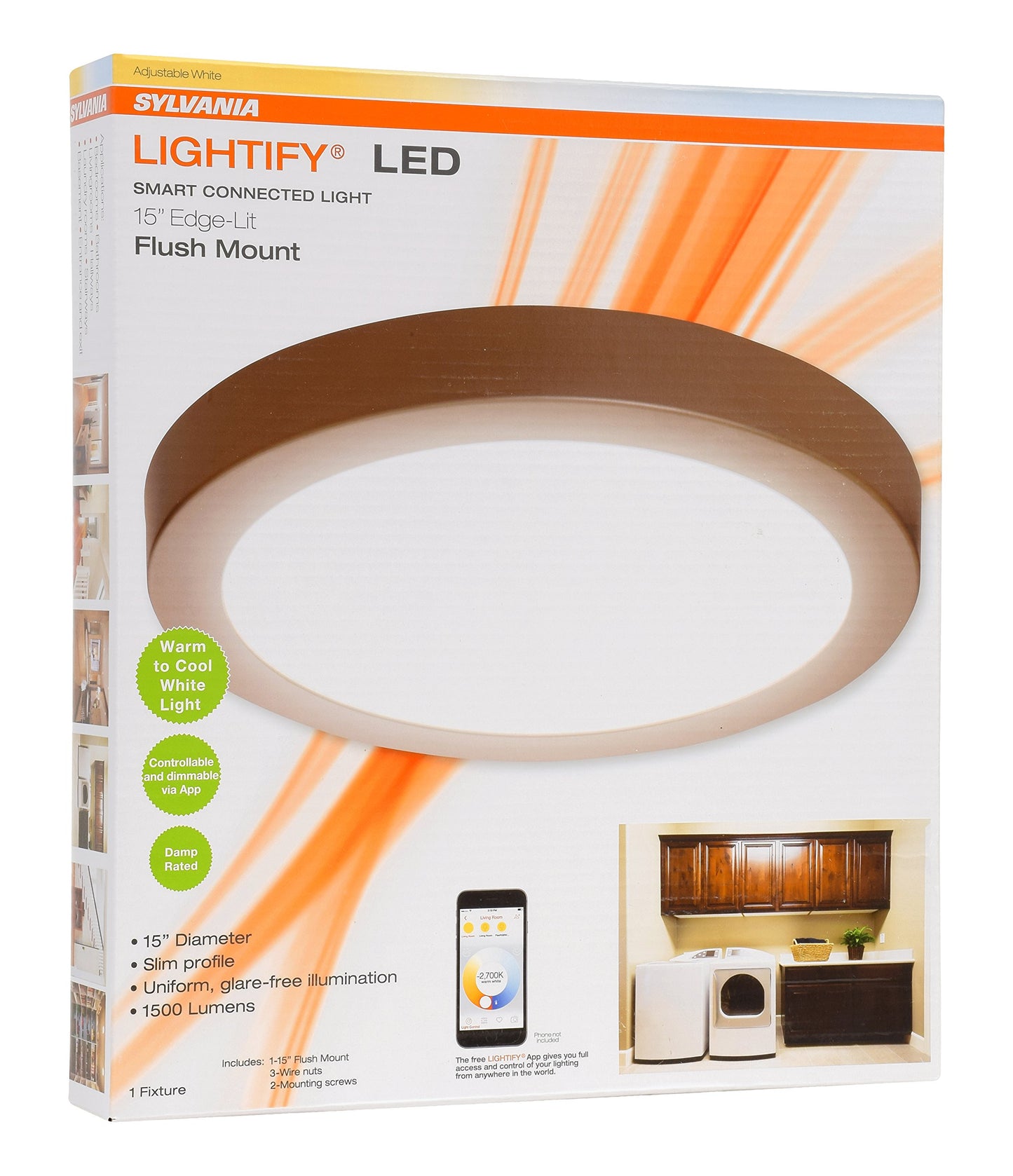 Sylvania Smart+ ZigBee Adjustable White Flush Mount LED Light Fixture, Works with SmartThings, Wink, and Amazon Echo Plus, Hub Needed for Amazon Alexa