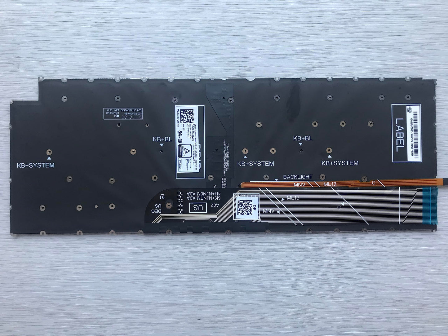 Original New for Dell Inspiron 14 7415 7420 7425 2-in-1 Laptop 5N0WD 05N0WD US English Keyboard Backlit Gray