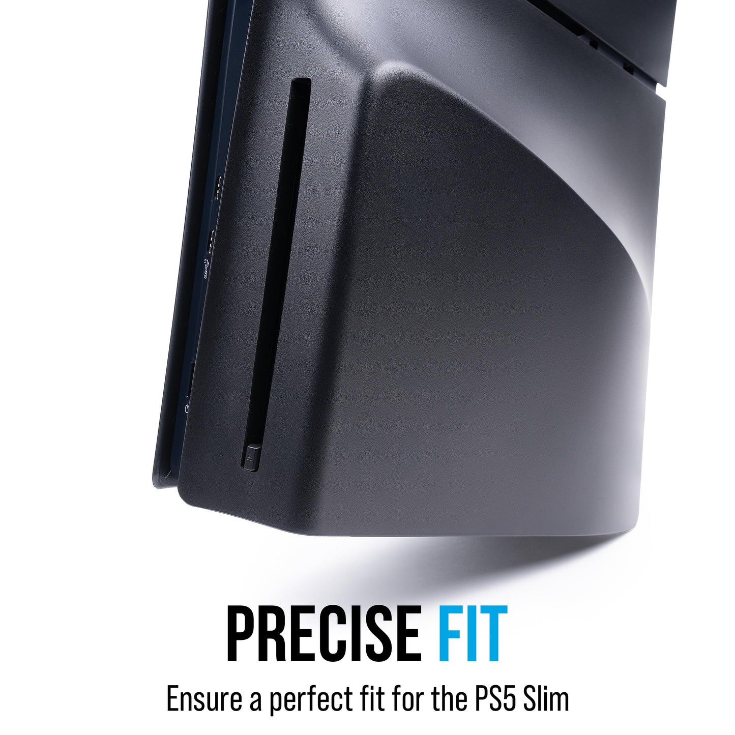Glistco Black Plates Slim Replacement Shell Compatible with PS5 Slim - Cover Plates for PS5 Slim Disc Edition (Matte Black)
