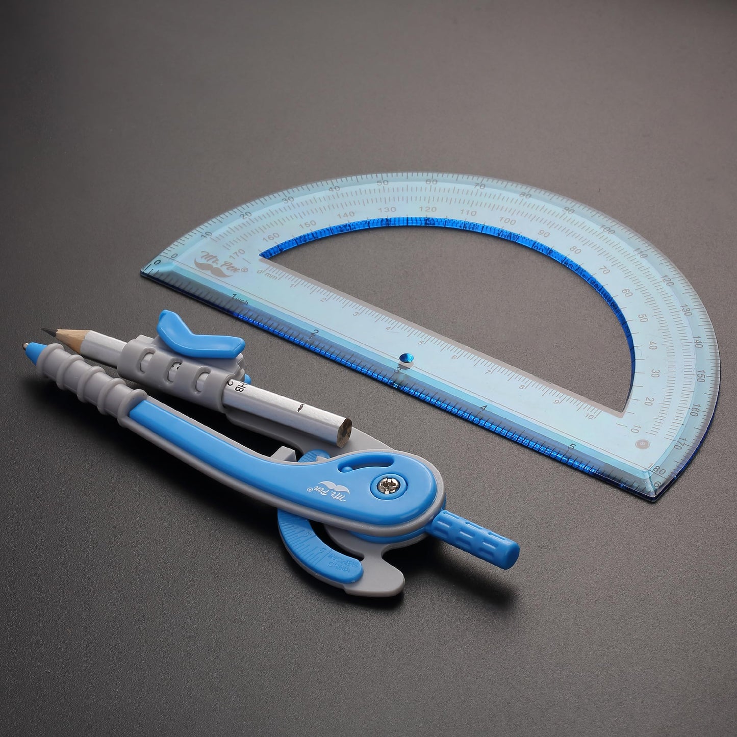 Mr. Pen- Geometry Compass and Protractor Set, 6 Inch Compass