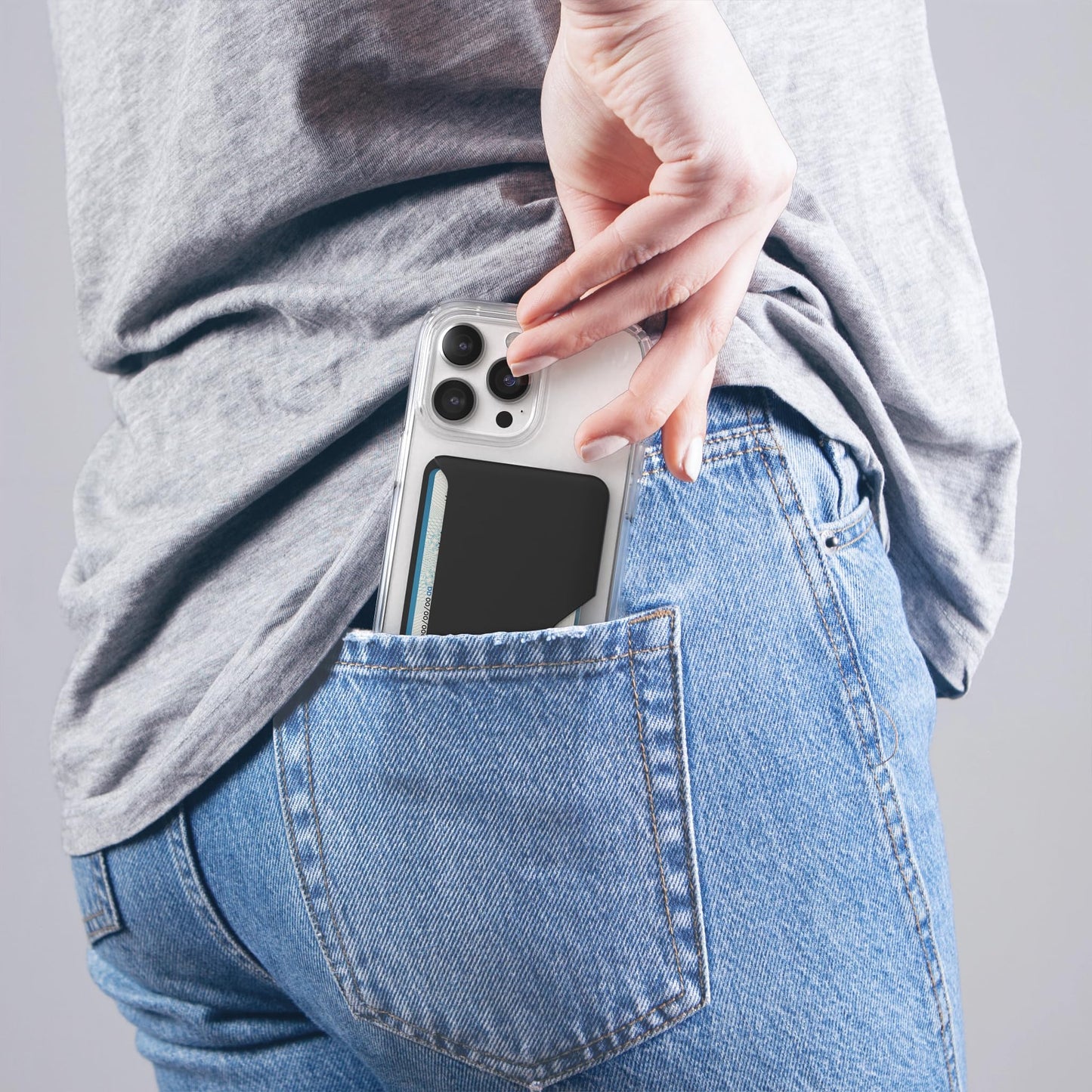 Speck iPhone Wallet MagSafe Accessory - Removable ClickLock No-Slip Interlock - Holds 1-3 Cards - Soft Touch Finish, Scratch Resistant Card Holder
