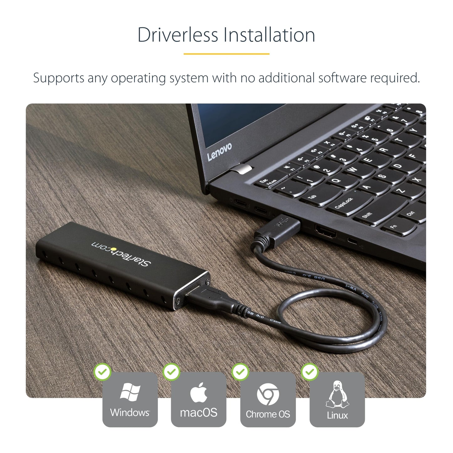 StarTech.com M.2 SATA External SSD Enclosure - USB 3.0 with UASP