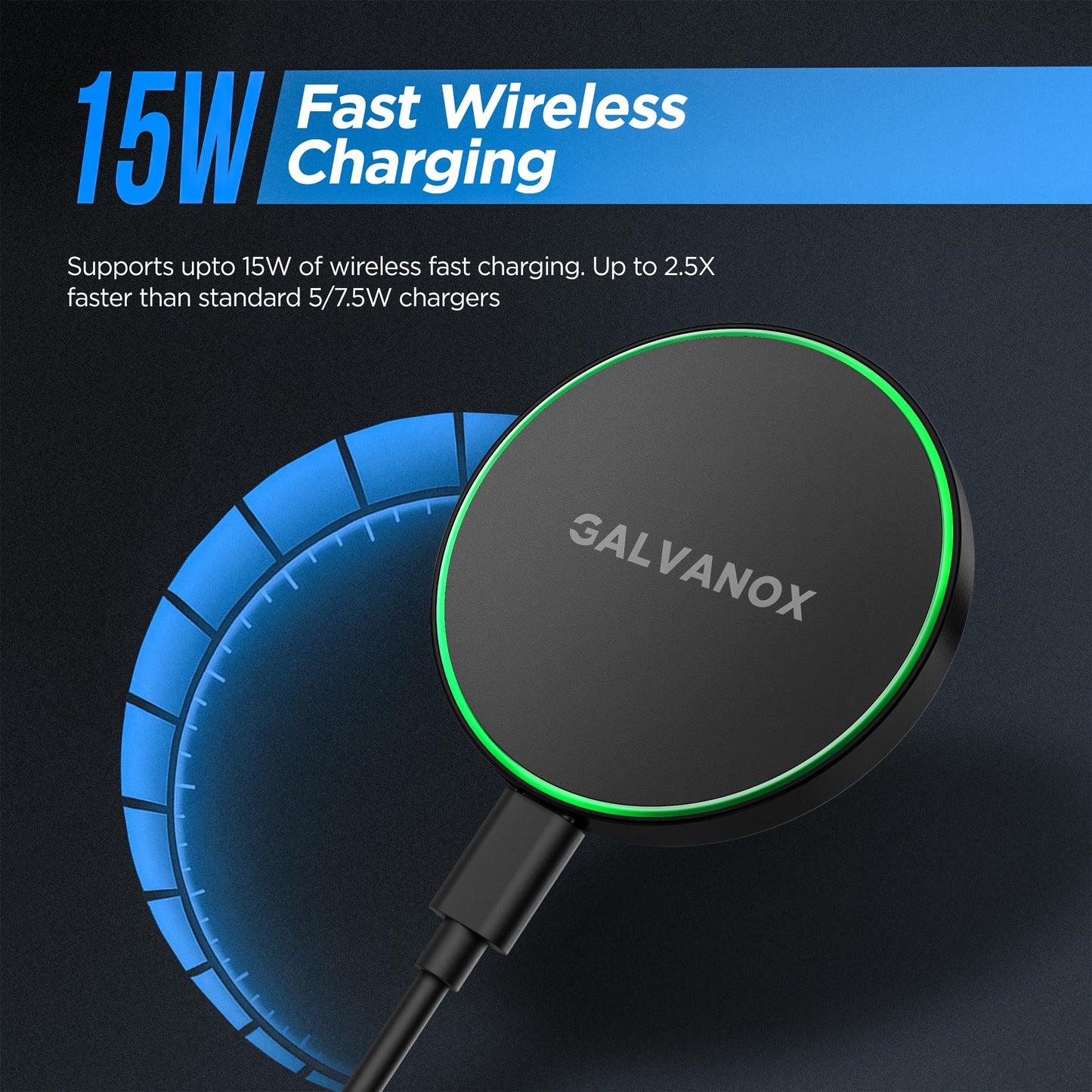 Magnetic Charger for Samsung, Fast Wireless Charging for Galaxy S26 Ultra, S25 S24 Plus and Android Devices - USB Type-C (6Ft)