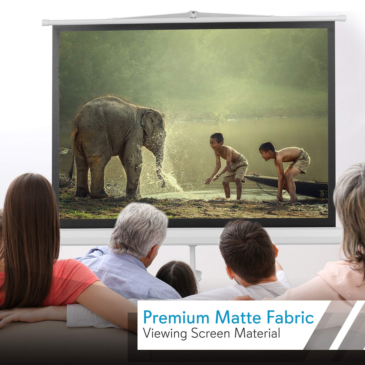 Pyle 50-Inch Outdoor Projector Screen with Tripod Stand, Lightweight Roll-Up Display, Portable Projector with Matte White Fabric for Home Theater