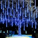 Dazzle Bright Christmas Lights Outdoor, 288LED Meteor Shower Rain Lights 12 Inch 8 Tubes, Waterproof Plug in Falling Icicle Light Christmas