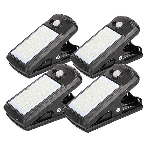 Morestar 4 Pack Solar Motion Sensor Security Clip Lights, Outdoor Waterproof Solar Fence Lights with 40 LED & 2 Modes, Portable Emergency Lighting
