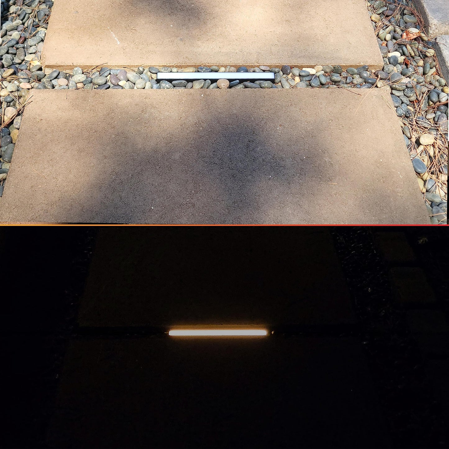 LUMENGY Paver Light Slim 0.5x8 Inch (0.55x7.87), 2700K Warm White, Glare-Free Linear Lighting for Driveways, Walkways and Paver Borders, 12V