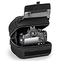 USA Gear Hard Shell Camera Case for DSLR & Mirrorless Cameras, Compatible with Canon, Nikon, Sony & Fujifilm - Fits EOS R100, Rebel T7 / 2000D, Nikon