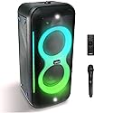 Gemini UltraRave Duo Bluetooth Party Speaker with Dual 6.5" Woofers, LED Lights, Wireless Mic, and Stereo Pairing for Indoor & Outdoor Events