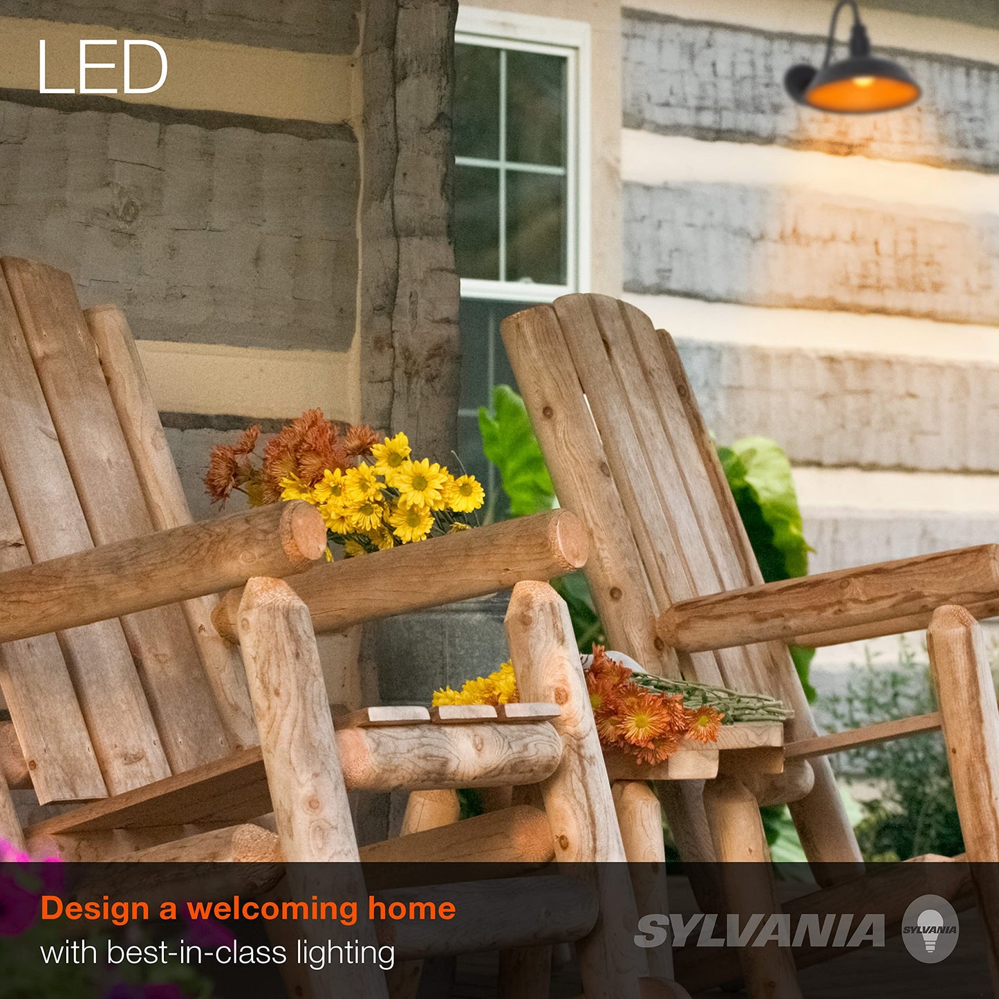 LEDVANCE Sylvania Easton Vintage LED Light Fixture, Flush Mount Sconce with Dimmable 60W A19 Soft White Light Bulb Included (60123)