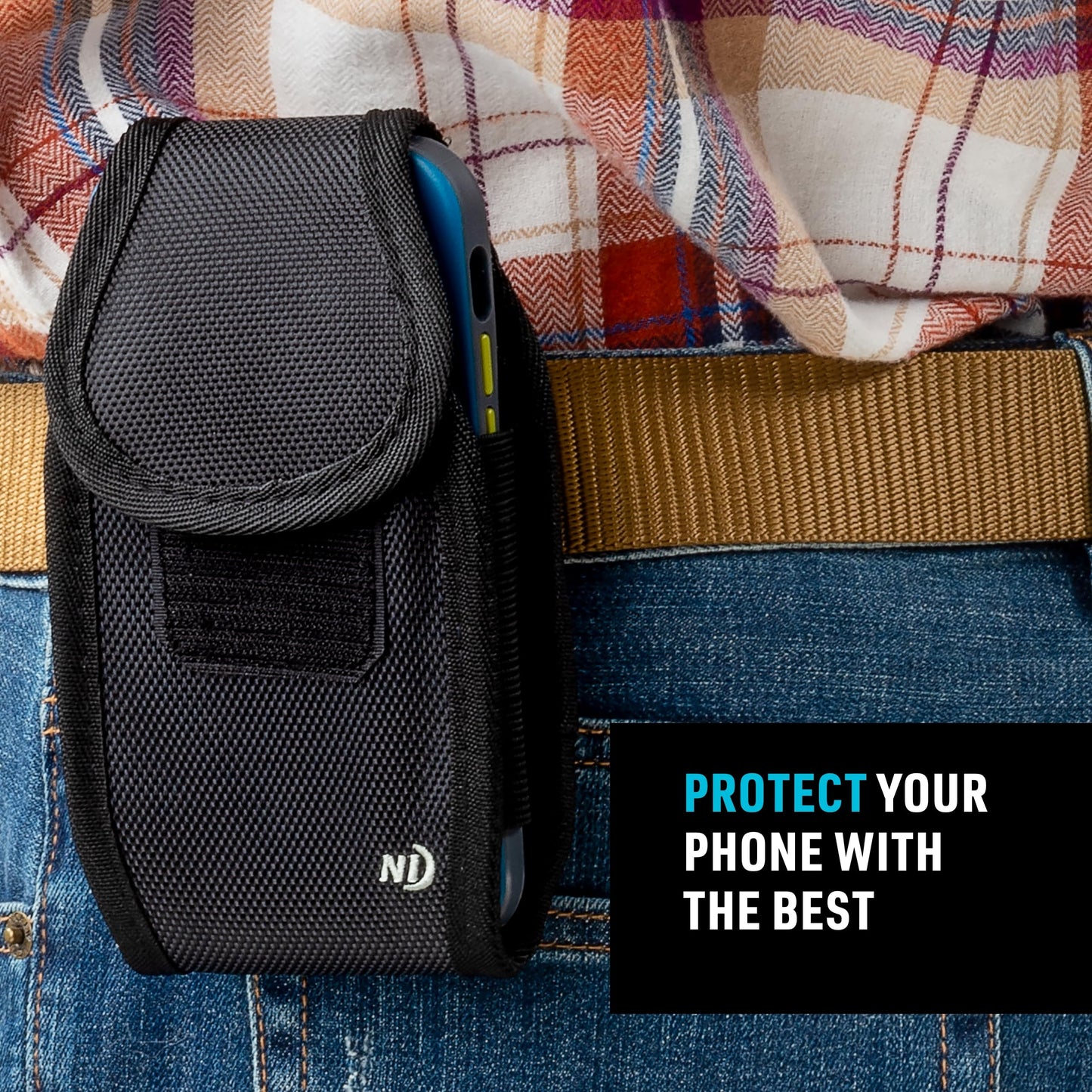 Nite Ize Clip Case Executive Leather Phone Holster - Premium Protective, Clippable Phone Holder for Your Belt Or Waistband - XX Large - Black