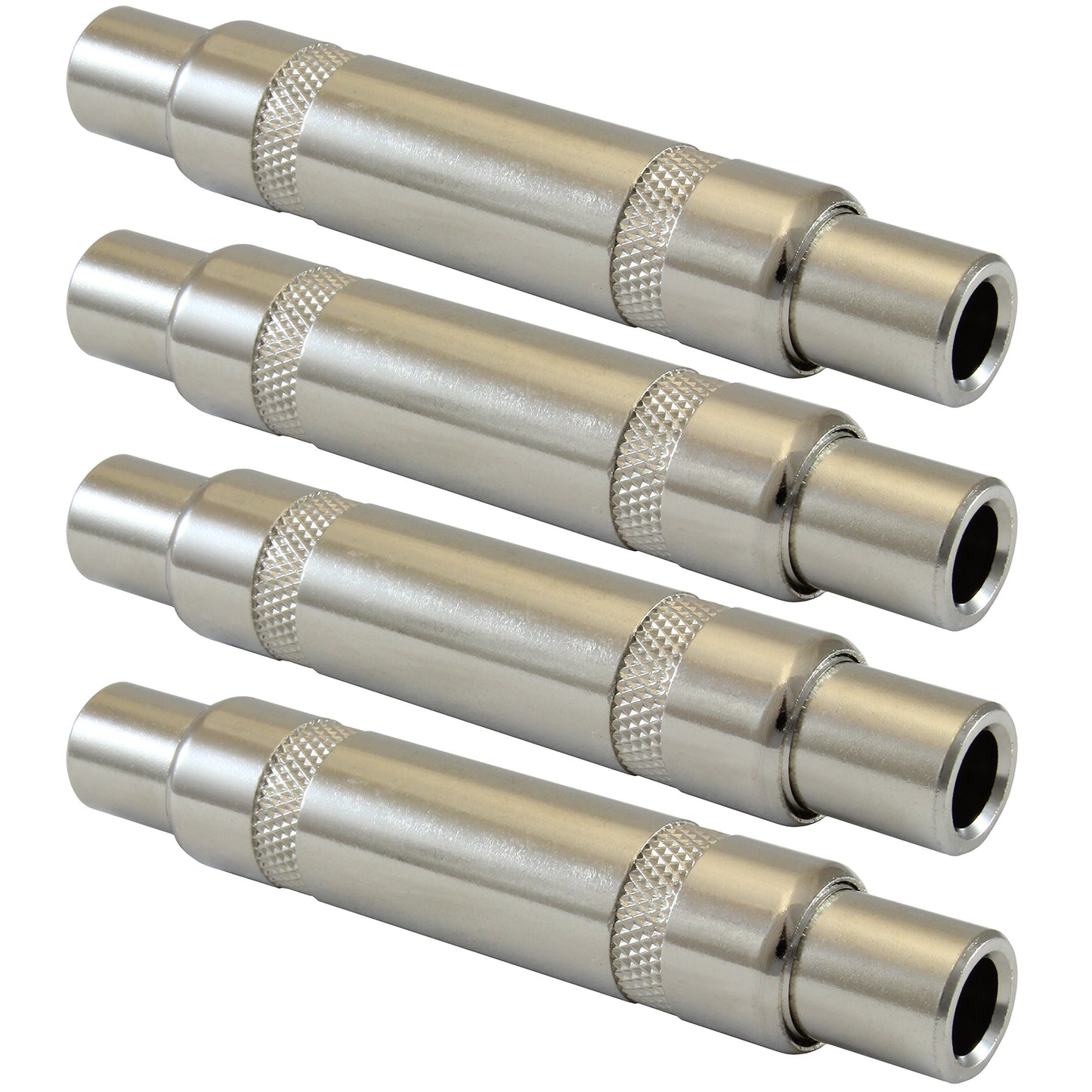 GLS Audio 1/4" Coupler Female TS Plug Jack Adapter - 1/4 inch to 1/4 inch Barrel Mono Full Metal - 4 Pack