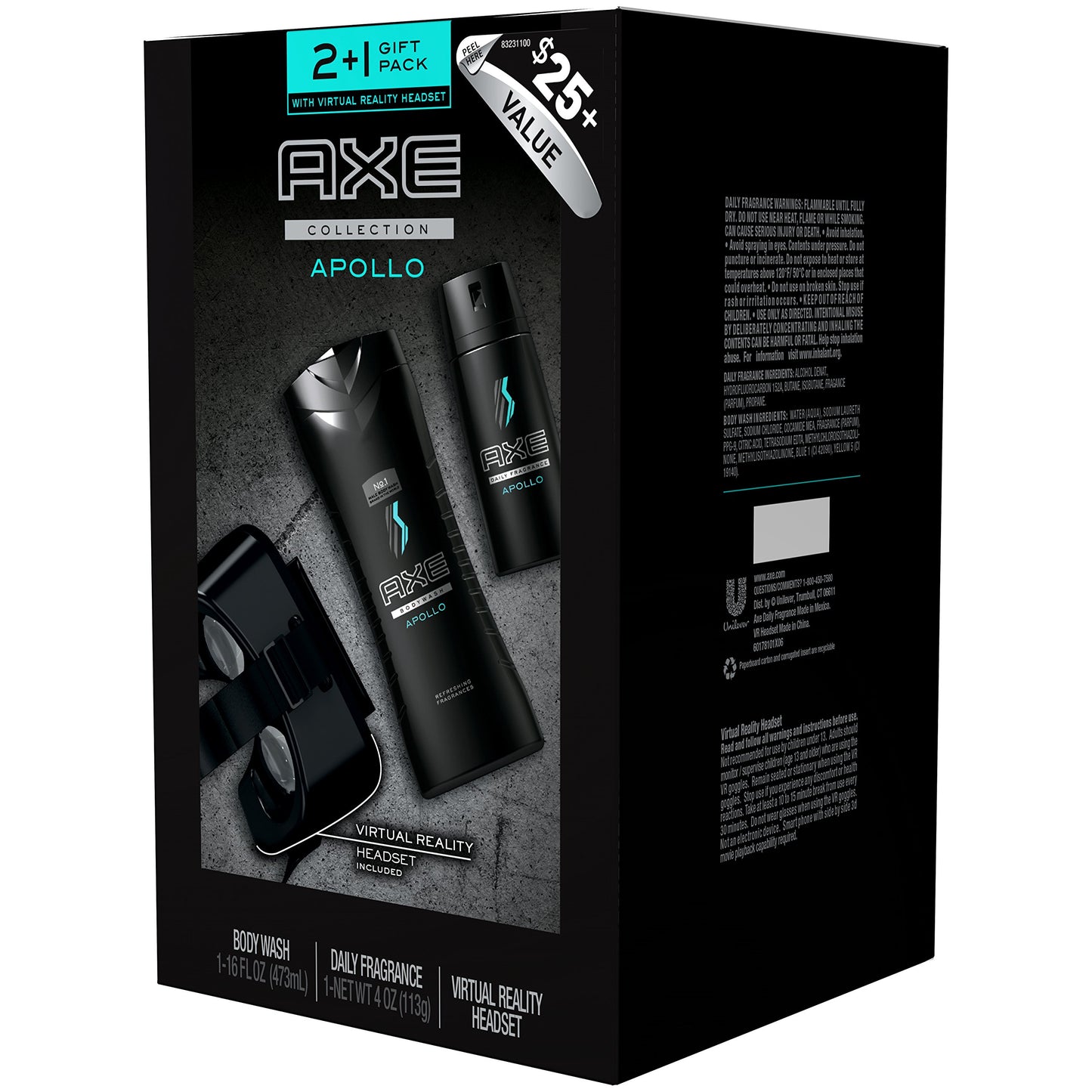 AXE Apollo 3pc Gift Set with VR Headset, Black, Windows 10 Compatible, USB Connection