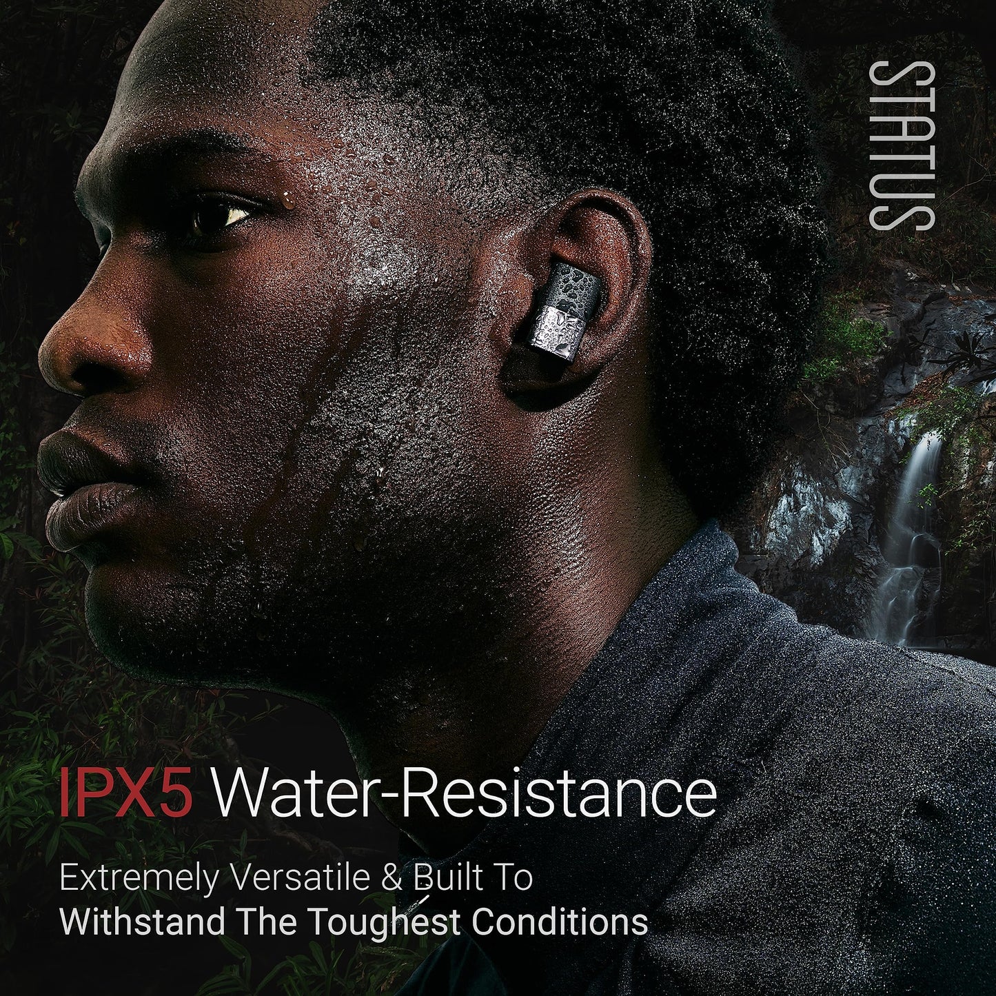 Status Between 3ANC Onyx True Active Noise Cancelling Wireless Earbuds - Black iPhone & Android ANC in Ear Buds, Charging Case, Built-in 6