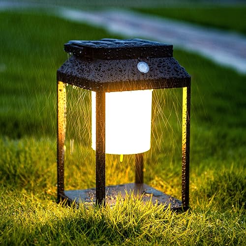 BRIMMEL Solar Outdoor Lantern Aluminum LED Portable Rechargeable Table Lamp 35W 3000K Outdoor Nightstand Lamp IP44 Waterproof Cordless Touch Control