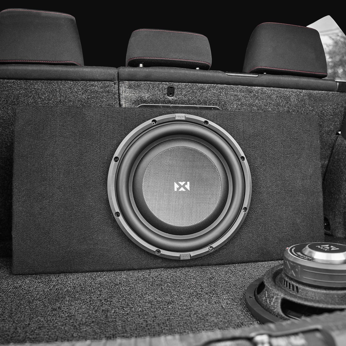 NVX SMW10D4 700W Peak (350W RMS) S-Series Shallow-Mount 10" Dual 4-Ohm Subwoofer