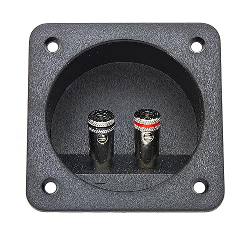 Atrend C-Type Spring Loaded/Nickle Plated Speaker Terminal - Impact Resistant ABS Plastic - Universal Wire Terminals - Works for Both Speaker Boxes