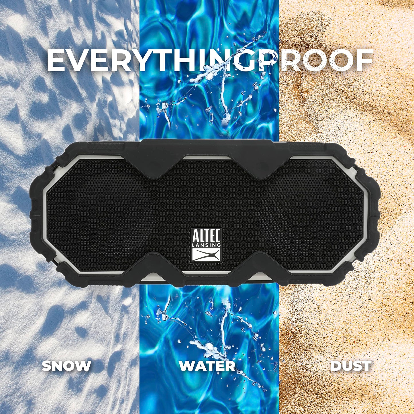 Altec Lansing Mini LifeJacket Jolt Bluetooth Speaker with Qi, Wireless, Waterproof, Portable, Speakers, Loud Volume, Strong Bass, Rich Stereo System