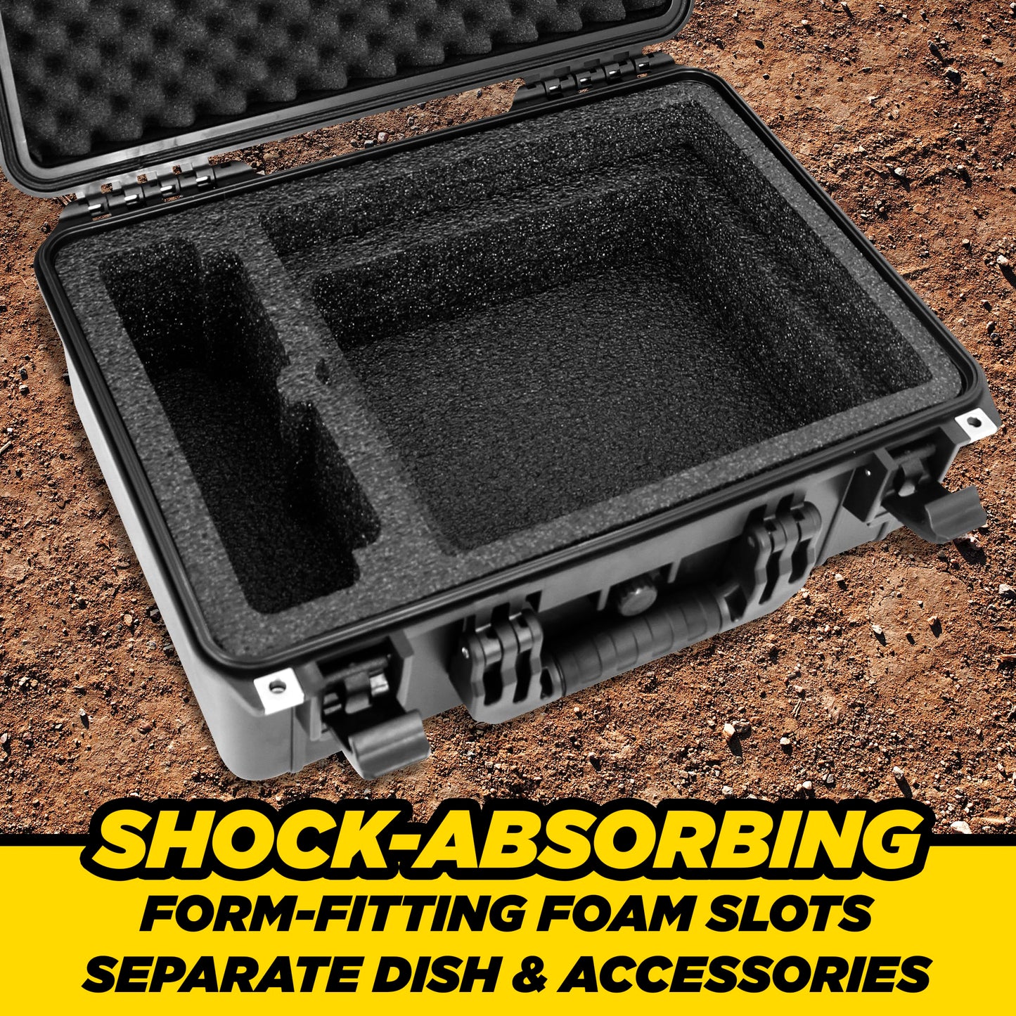 CASEMATIX Travel Case Compatible with Starlink Mini Dish, Mount, Cables, Power Supply & More - IPX7 Waterproof, Professionally Cut Impact-Resistant