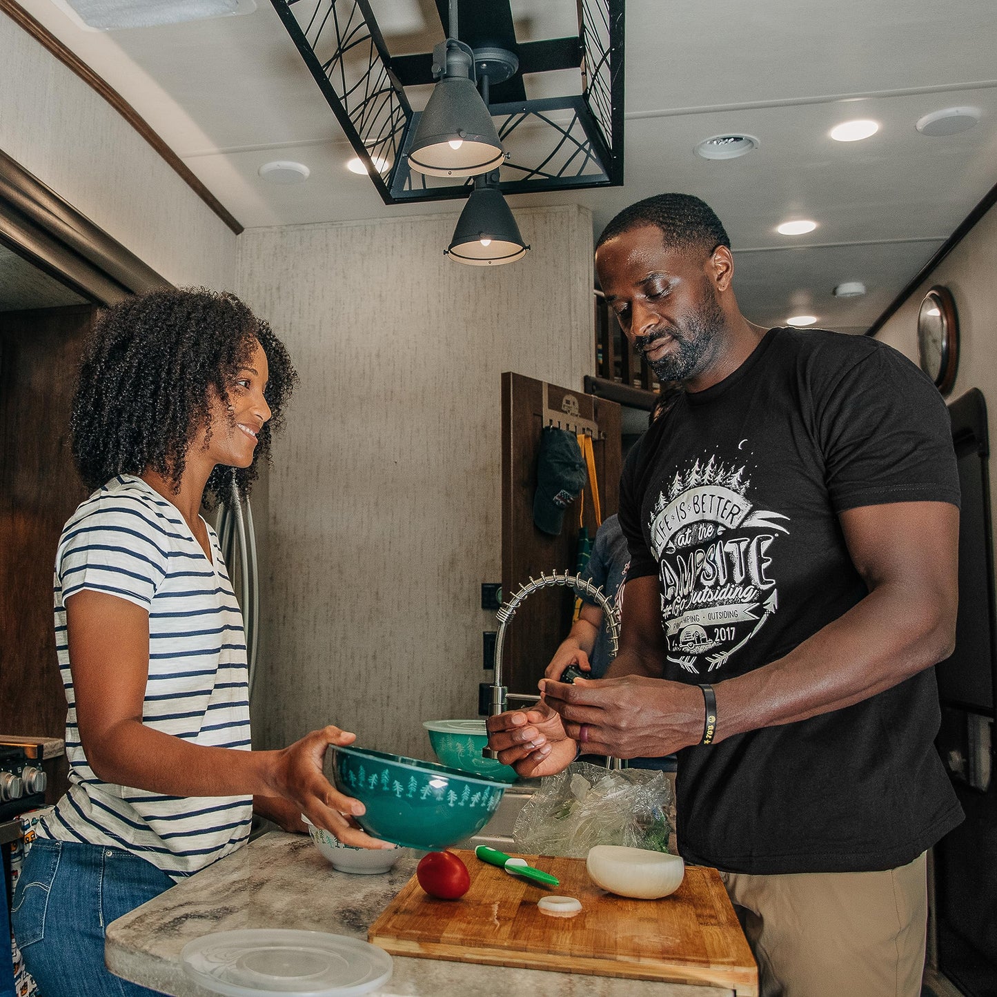 Camco Bamboo Cutting Board with Counter Edge | Perfect for Vegetables, Fruits, Meats, and Cheeses | Measures 18-inches x 14-inches x 1-3/4-inches…